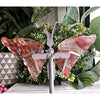 Red Fire Quartz Butterfly Wings - Stunning crystal piece featuring vibrant red hues and intricate butterfly wing design.