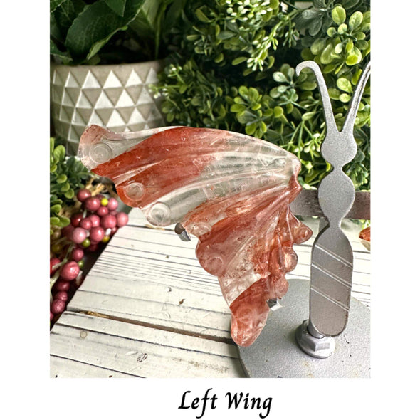 Red Fire Quartz Butterly Wings With Stand