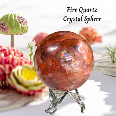 Rainbow Fire Quartz Crystal Sphere