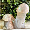 Flower Agate Crystal Mushroom Carving with delicate floral patterns, adding a touch of enchantment and positivity to any space.