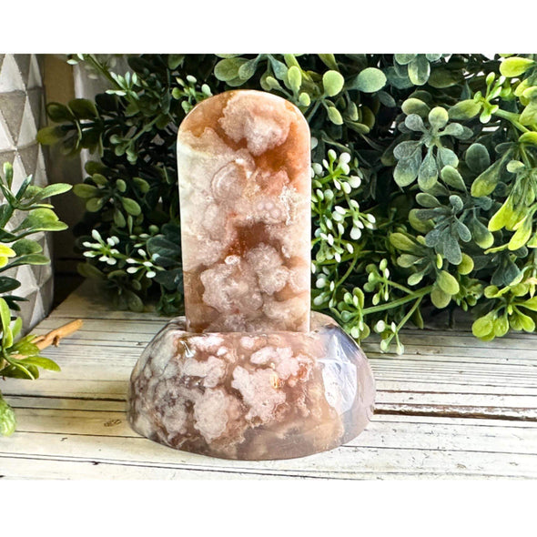 Natural Flower Agate Crystal Tombstone