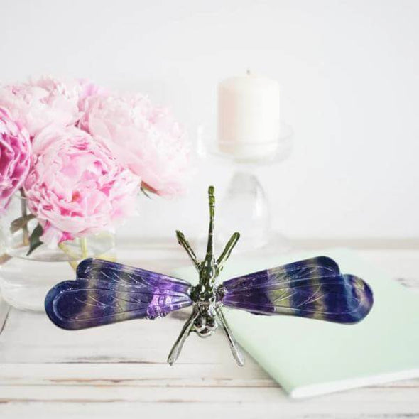 Rainbow Fluorite Crystal Dragonfly Wings