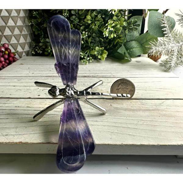 Rainbow Fluorite Crystal Dragonfly Wings