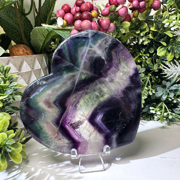 Natural Rainbow Fluorite Heart Bowl