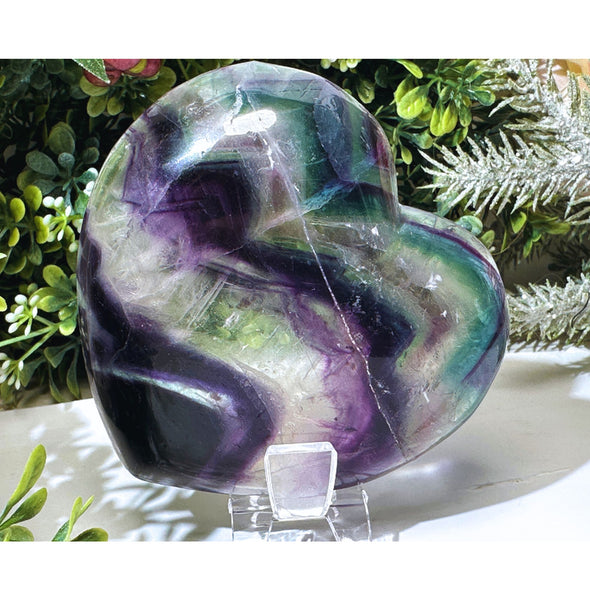 Natural Rainbow Fluorite Heart Bowl