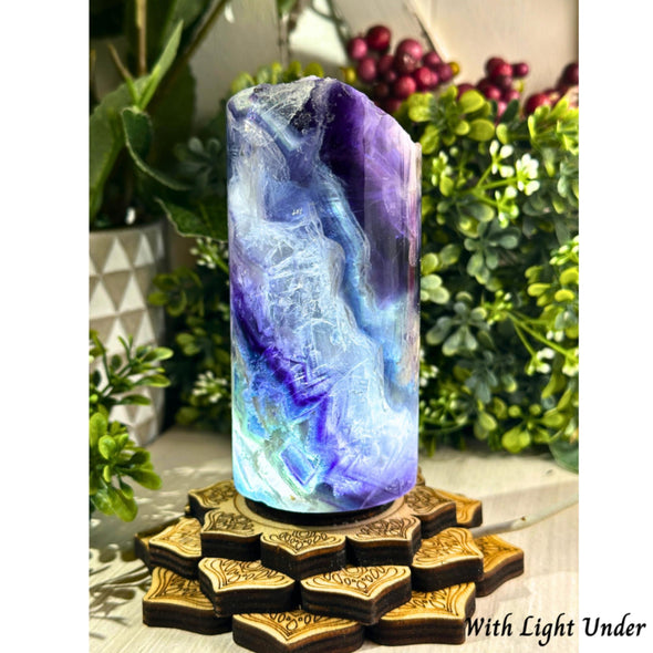 Banded Flourite Crystal Lamp Shade