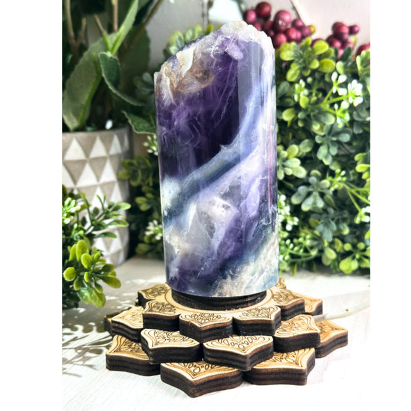 Banded Flourite Crystal Lamp Shade