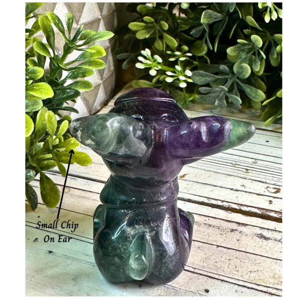 Fluorite Crystal Reindeer Carving