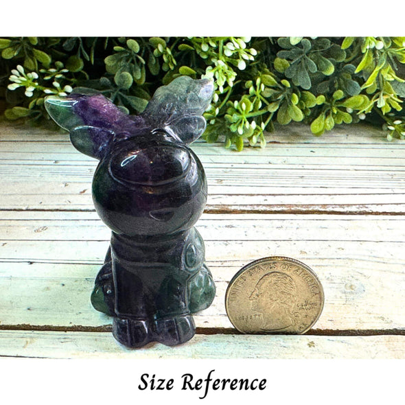 Fluorite Crystal Reindeer Carving