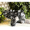 Black Fossil Coral elephant carving showcasing intricate details and natural patterns, perfect for home decor and healing