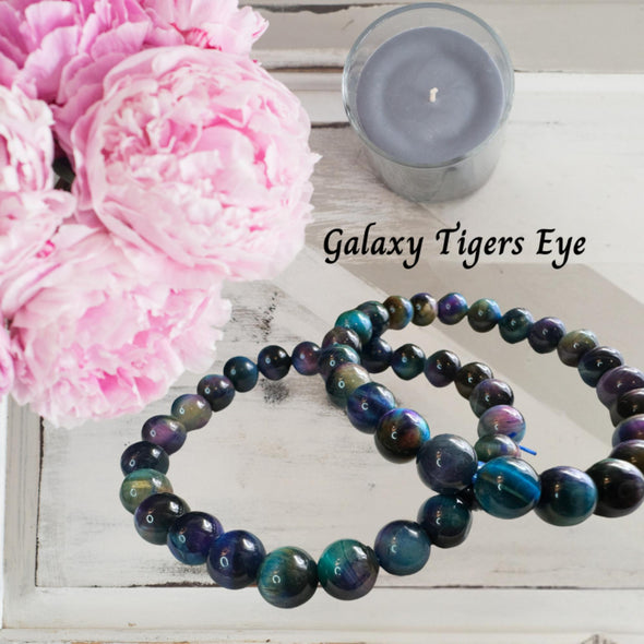 Set of Galaxy Tigers Eye Crystal Bracelets