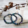 Set of Galaxy Tiger's Eye Crystal Bracelets showcasing shimmering colors and unique patterns for positive energy and style.