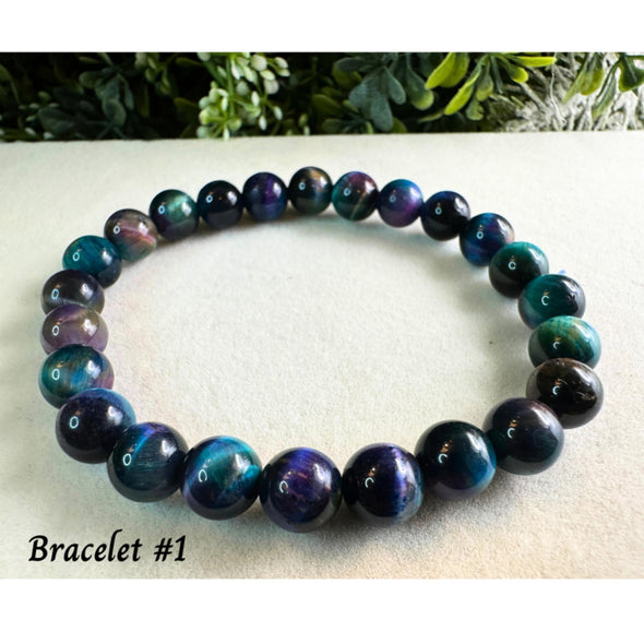 Set of Galaxy Tigers Eye Crystal Bracelets