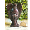 Astrophyllite Garnet Crystal Angel Carving showcasing intricate details and vibrant colors, perfect for healing.