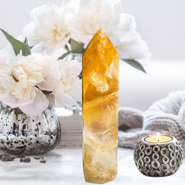 Golden Healer Quartz Crystal Tower