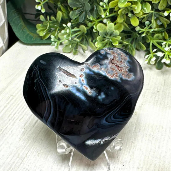 Agate Crystal Heart with Amethyst Geode