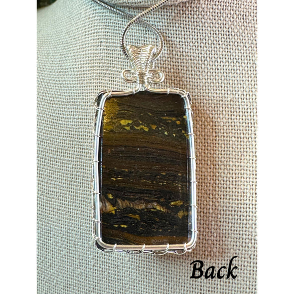 Iron Tiger's Eye Crystal Pendant Necklace