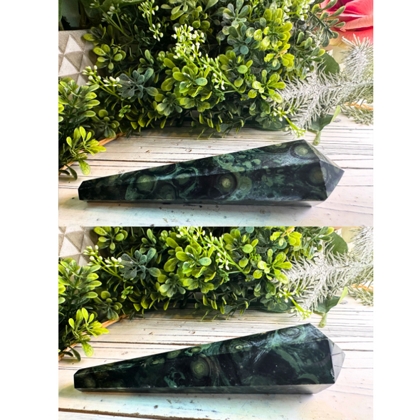 Green Stromatolite Kambaba Jasper Wand