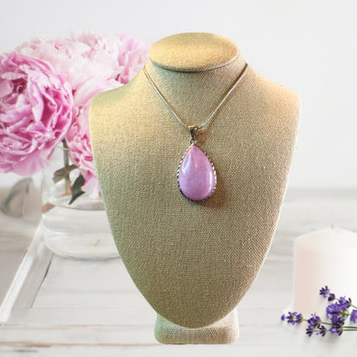 Pink Kunzite Crystal Pendant Necklace