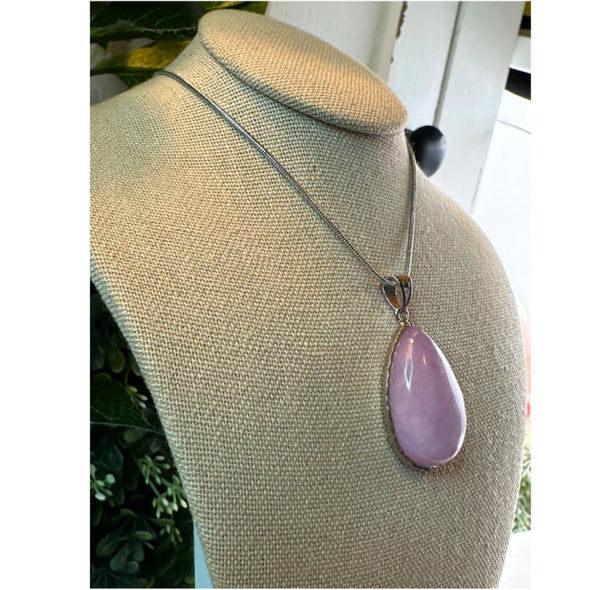 Pink Kunzite Crystal Pendant Necklace