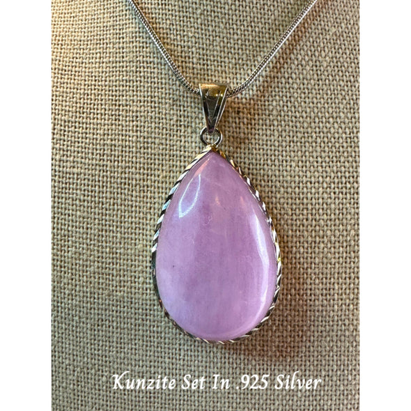 Pink Kunzite Crystal Pendant Necklace