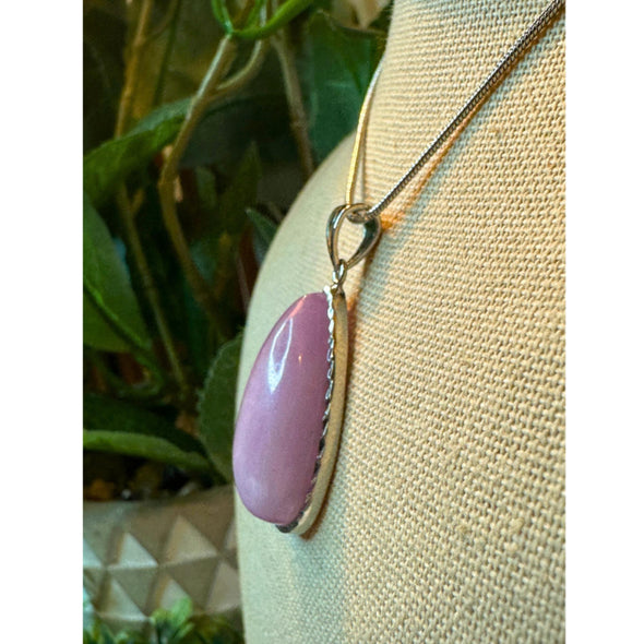 Pink Kunzite Crystal Pendant Necklace