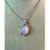 Delicate Kunzite Crystal Turtle Pendant Necklace for women, perfect for adding a touch of healing energy and elegance to any outfit.