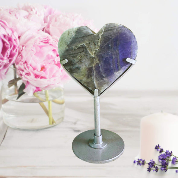 Purple Labradorite Crystal Heart