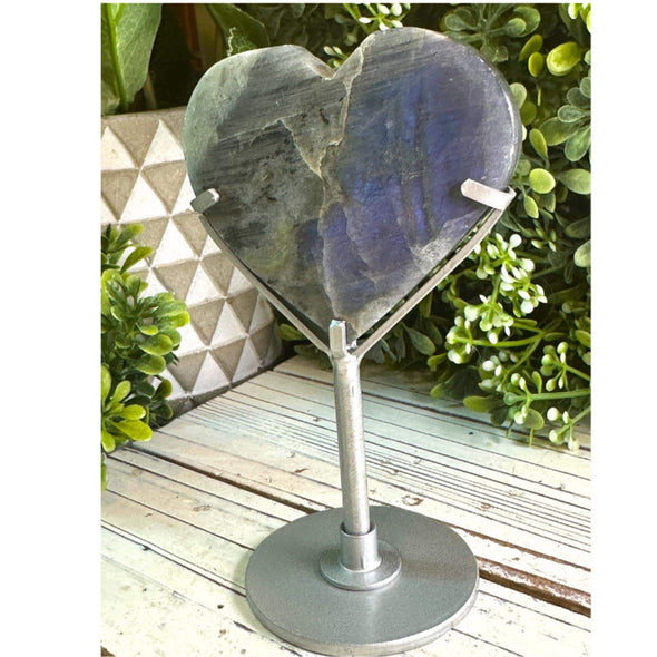 Purple Labradorite Crystal Heart