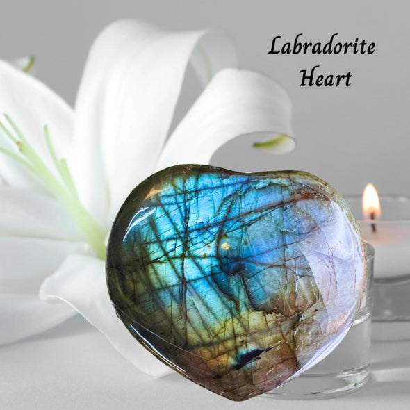 Labradorite Heart Shaped Crystal