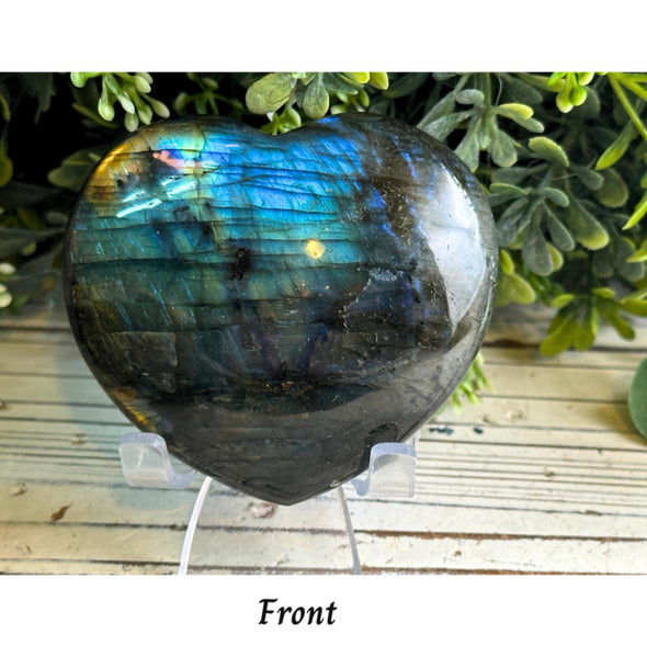 Blue Labradorite Heart Shaped Crystal