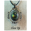 Labradorite pendant swivel necklace for women with a unique iridescent shine, perfect for adding a touch of magic to any outfit.