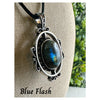 Labradorite pendant swivel necklace for women with a unique iridescent shine, perfect for adding a touch of magic to any outfit.