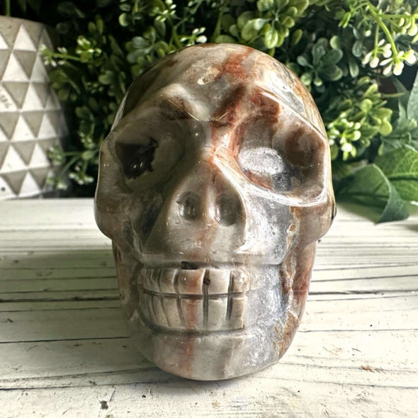 Druzy Crazy Lace Agate Skull