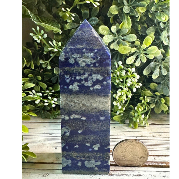 Blue Lapis Lazuli Crystal Stone Tower