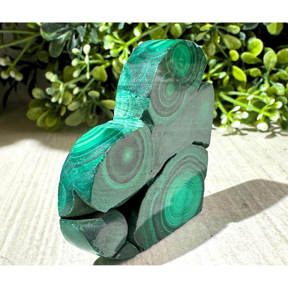 Raw Natural Malachite Crystal Heart