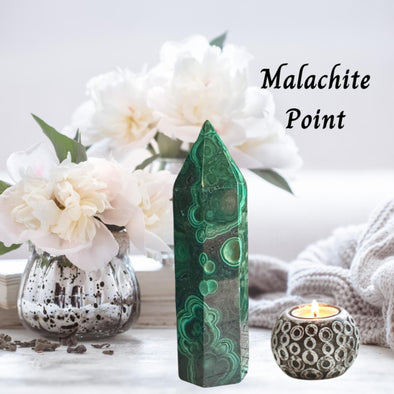 Green Malachite Stone Crystal Point