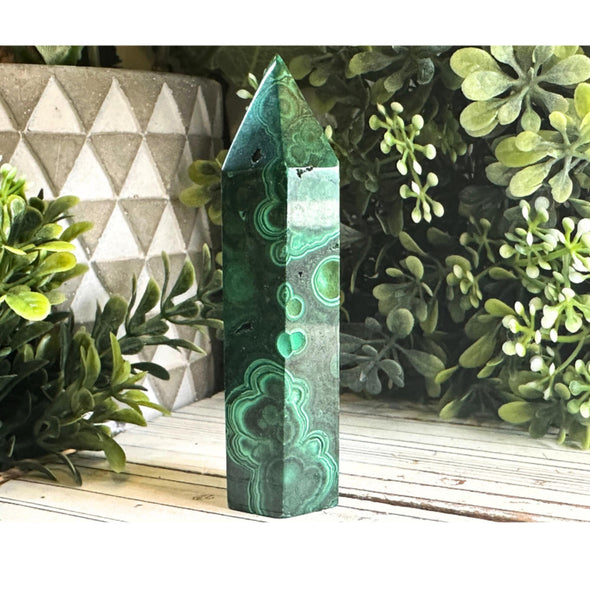 Green Malachite Stone Crystal Point