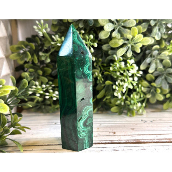 Green Malachite Stone Crystal Point