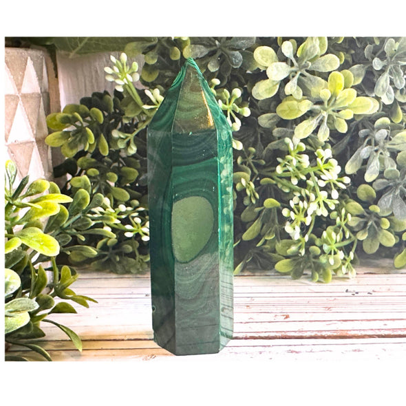 Green Malachite Stone Crystal Point