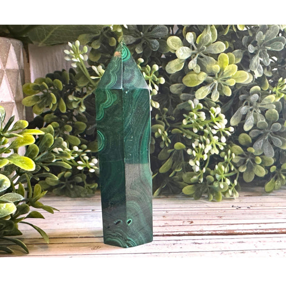 Green Malachite Stone Crystal Point