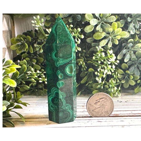 Green Malachite Stone Crystal Point