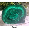 Banded Natural Malachite Slab with striking green patterns, showcasing its unique, vibrant bands and natural beauty.