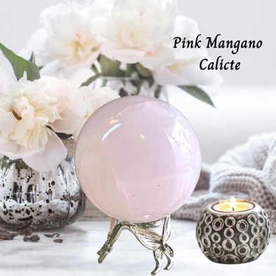 Pink Mangano UV Reactive Crystal Sphere