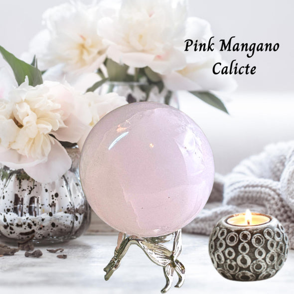 Pink Mangano UV Reactive Crystal Sphere