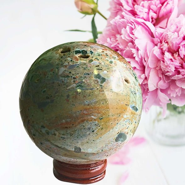 Druzy Ocean Jasper Sphere