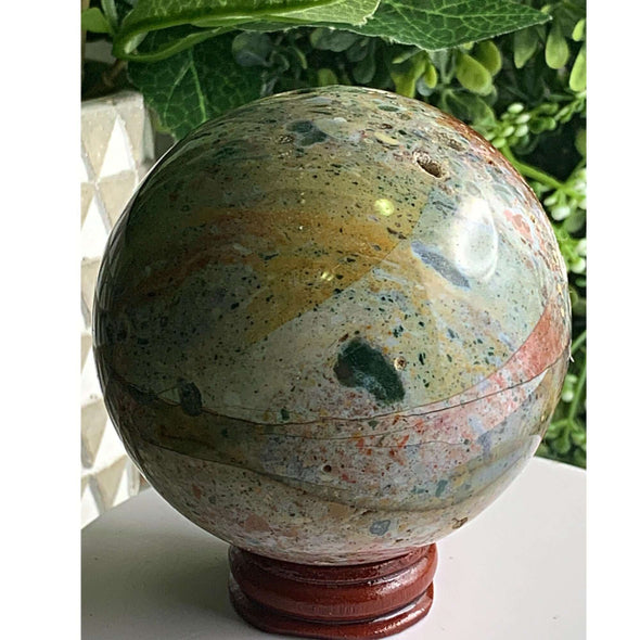 Druzy Ocean Jasper Sphere