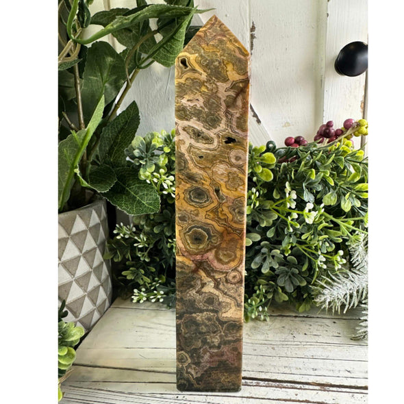 Orbicular Ocean Jasper Crystal Tower