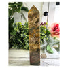 Orbicular Ocean Jasper Crystal Tower, natural stone with unique patterns and colors, ideal for decor and energy work