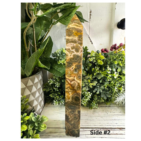 Orbicular Ocean Jasper Crystal Tower